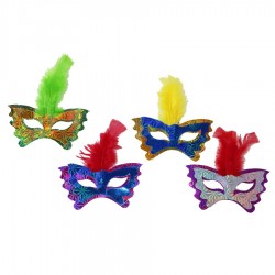 Antifaz Cartón Con Pluma