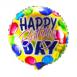 Globo de cumpleaños Happy birthday amarillo