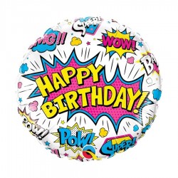 Globo de cumpleaños cómic rosa