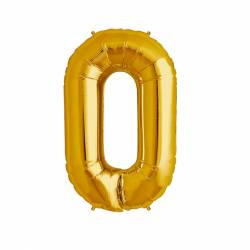 Globo número 0 de 40 pulgadas dorado