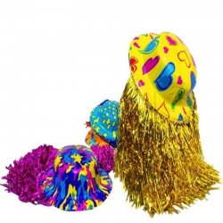 Bombín con peluca metálica