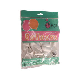 Globo látex Rji blanco 50 pzas