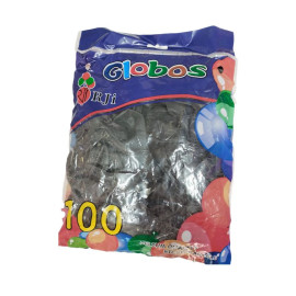 Globo látex RJI negro 100 pzas